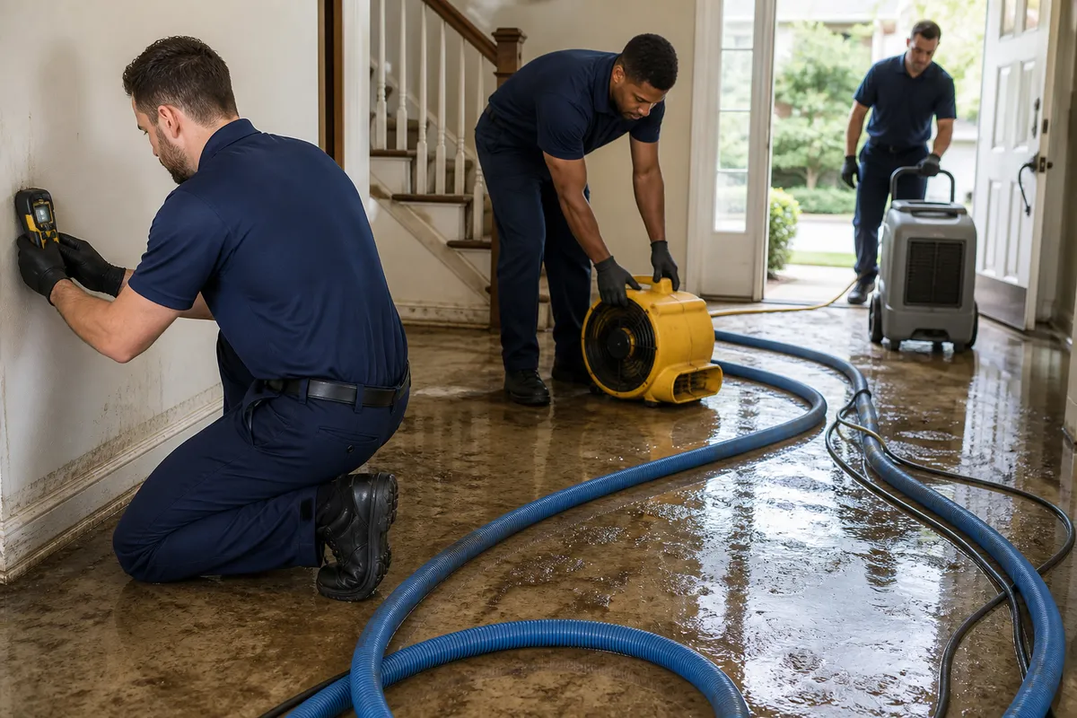 Floodline Restoration Co. crew at work in Secaucus, NJ